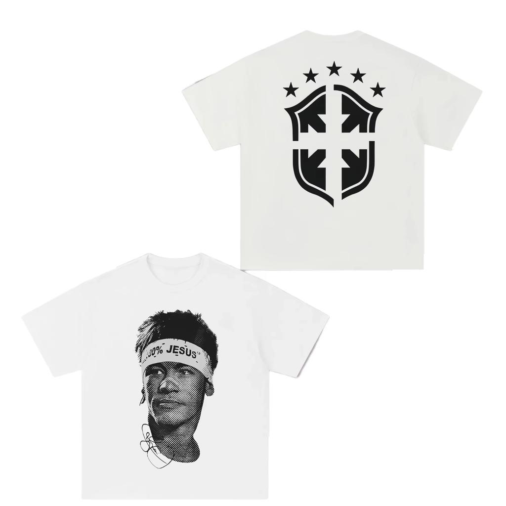Neymar American Football Star Print Cotton Shortsleeved Tshirt Unisex Women Clothing Athleisure Print Fashion Oversize Tee