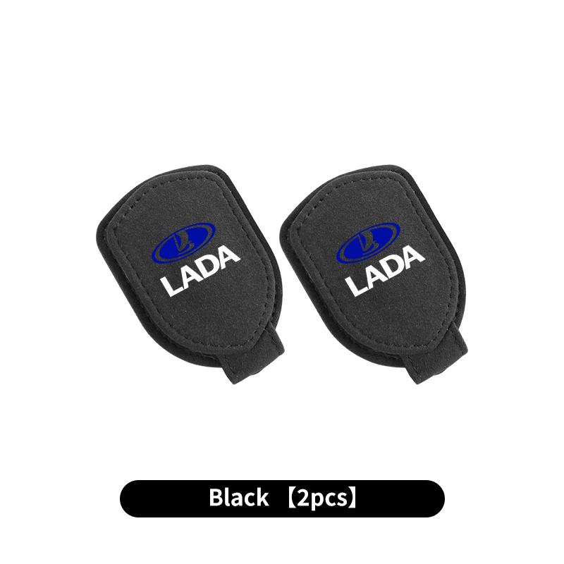 Car Mounted Suede  Sun Visor Leather Glasses Clip For Lada Vesta Niva Samara Kalina Largus Priora Xray Granta