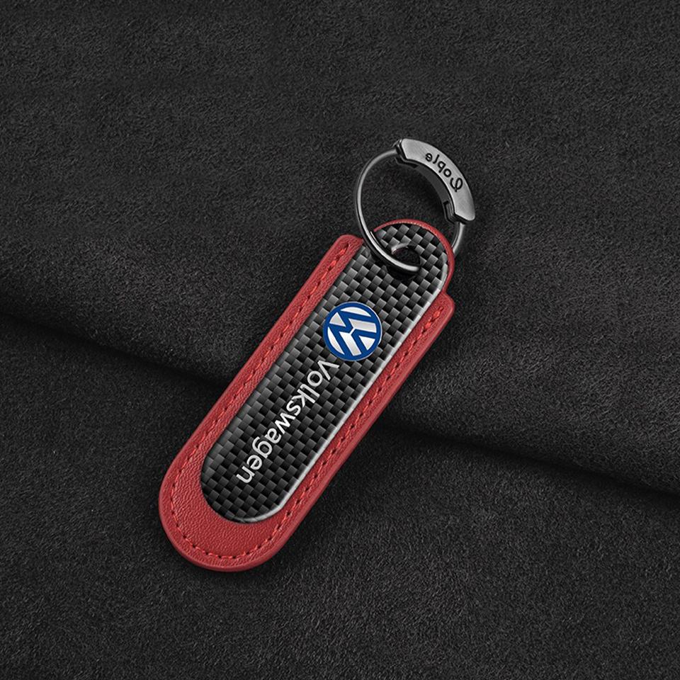 1pcs Carbon Fibre Keychain Creative Car Keyring For VW Volkswagen Golf Polo Passat Touran Jetta Amarok T5 Phaeton Tiguan T-Cross PT1