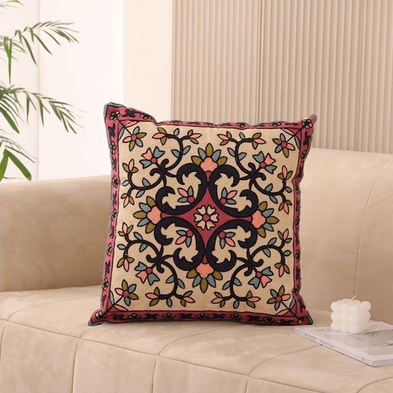 Retro Ethnic Style Printed Pillowcase: Pattern Sofa, Living Room Cushion Cover, Bedroom Bedside Pillow Cover