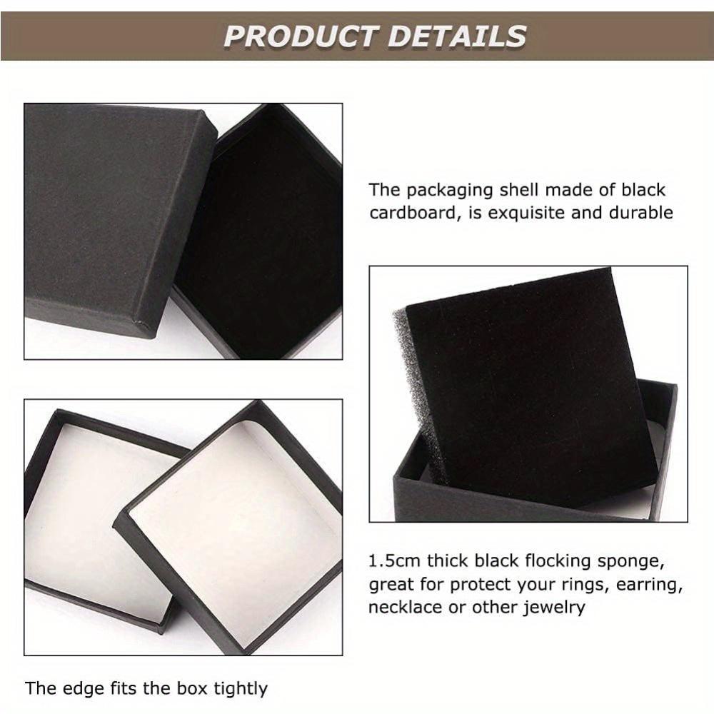 8pcs Black Jewelry Drawer Boxes Paper Gift Box with Foam Insert Display Box Party Favor Box Square Treat Boxes Gift Packaging Box Gift Wrap Box
