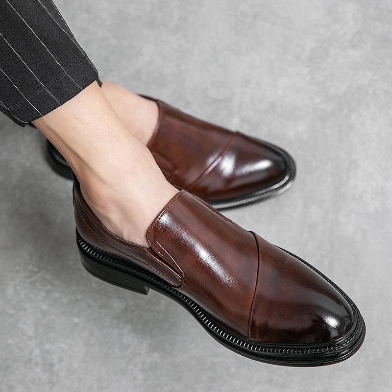 Men's Small Size Leather Shoes - British Casual, Formal, Versatile for Business, Wedding, and Groom.