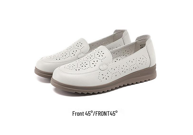 Women's Genuine Leather Slip-On Shoes - Red Dragonfly Breathable Summer Style