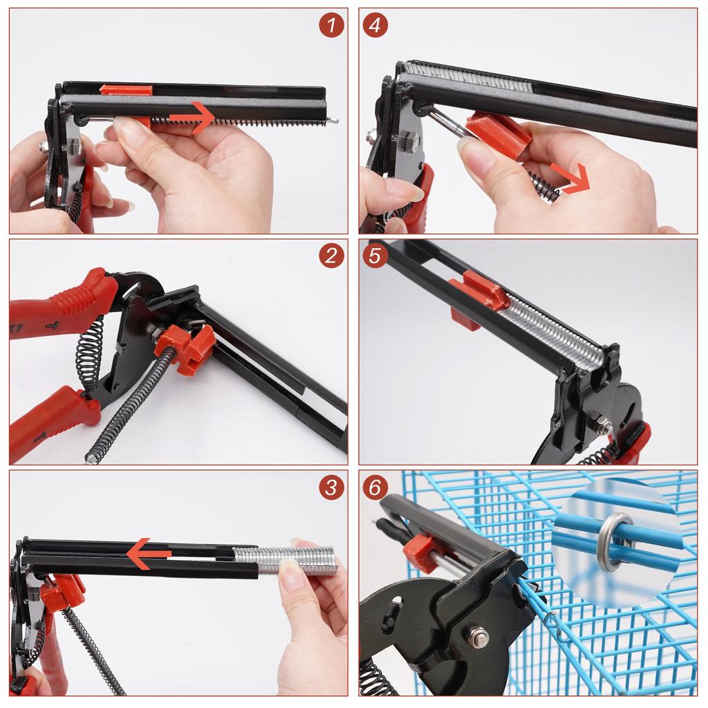 Chicken Iron Wire Mesh Cage Pliers Fencing Cage Clamp Poultry Supplies Cage Tongs Ring Plier Tool And 600PCSM Clips Staples