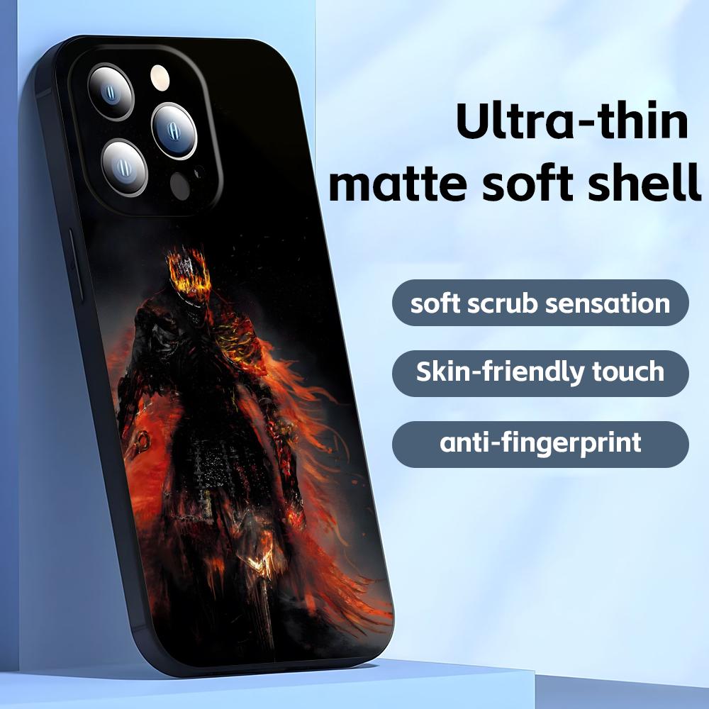 Classic game DARK SOULS Phone Case For iPhone17 16 16e 15 14 13 12 11 Plus Mini Pro Max Soft black Shockproof Cover