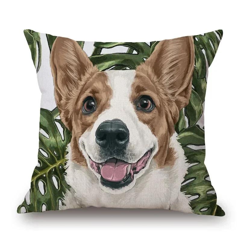 Jack Russell Mops Charles Spaniel Hund Tiere Handmalerei Kissenbezüge Dekorative Kissen für Sofa