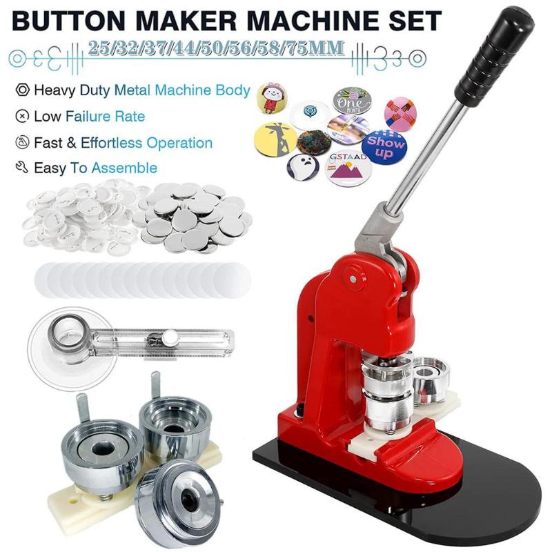 25MM-75MM Household DIY Badges Machine Kit Button Maker Machine Manual Button Pin Badge Press Maker 25MM