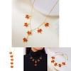 Fall Maple Leaf Pendant Necklace With Alloy Leaf Shape And Electroplated Finish For Stylish Wear