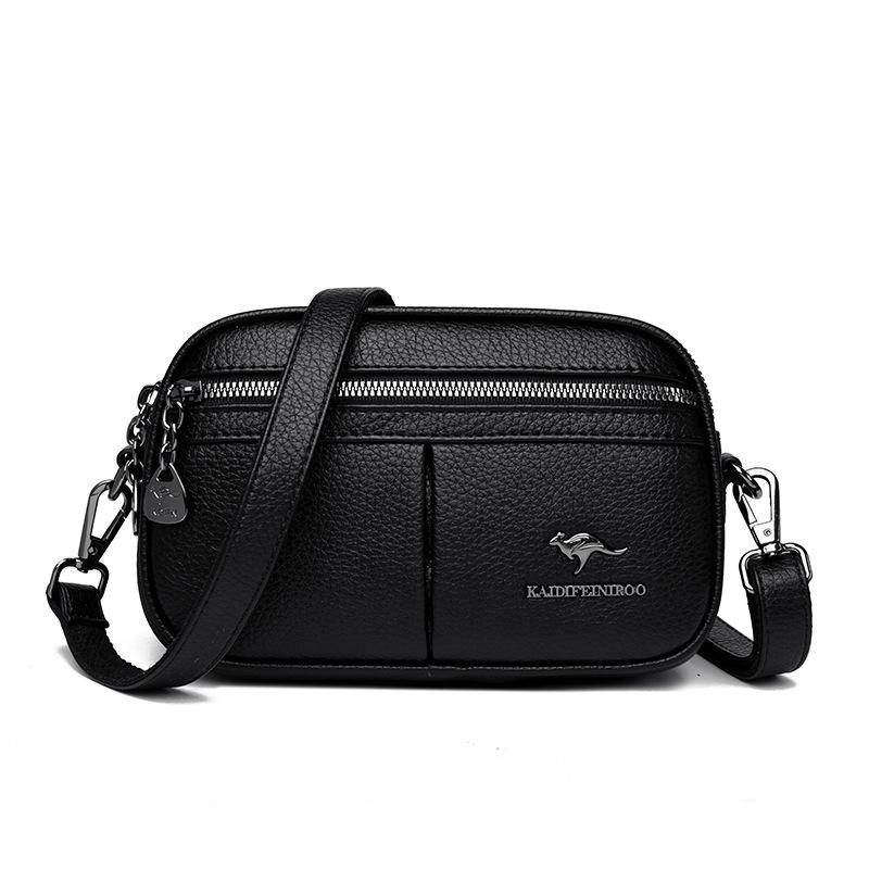 A Fashionable Single-shoulder Bag with Multiple Zippers and A Crossbody Bag for Middle-aged Mothers