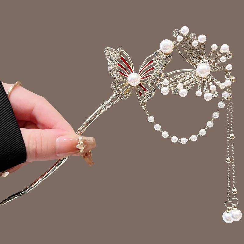 Butterfly Hairpin For Women Alloy Tassel Hairpins Vintage Floral Hair Accessories For Wedding Festivals Hairpins