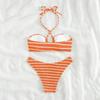 2025 European & American Striped Three-Point Bikini - Sexy Women's Summer Swimwear