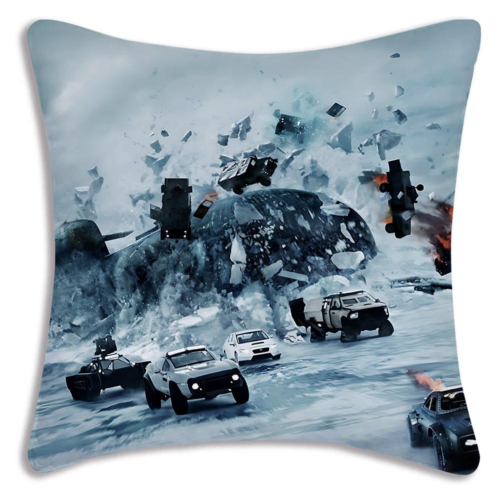 Fast And F-Furious MOVIEs Pillow Covers Cartoon Sofa Decorative Home Double-sided Printing Short Plush Cute Cushion Cover