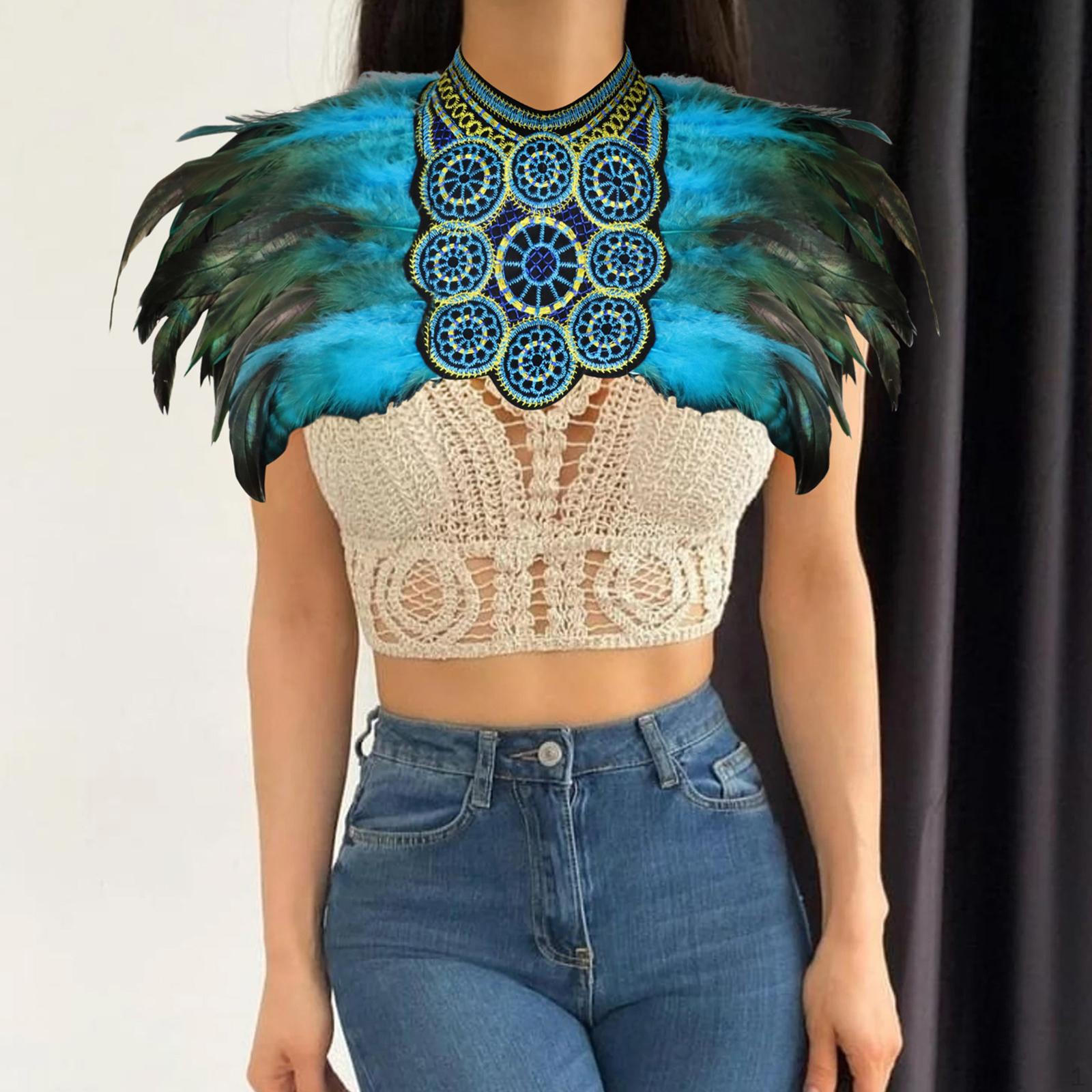 

Artificial Feather Shrug Shawl Capelet for Birthday Gift чорний
