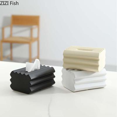 Modern Ceramic Tissue Box Decoration Creative Kitchen Pull-out Tissue Storage Box Home Desktop Decoration Tissue Organizer Gift