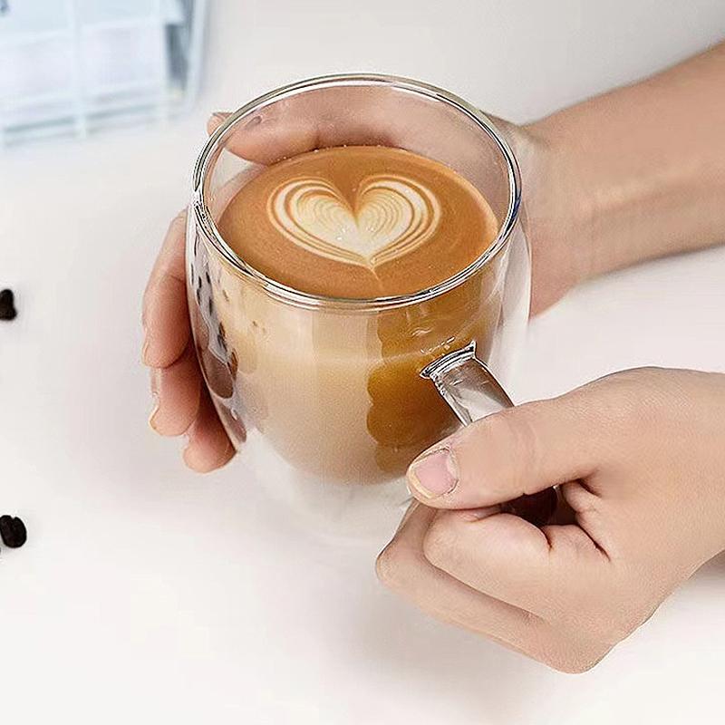 150-450ml Double Wall Glass Mug Resistant Tea Beer Mug Coffee Milk Lemon Juice Cup Drinkware Lover Coffee Cups Gift Creativity