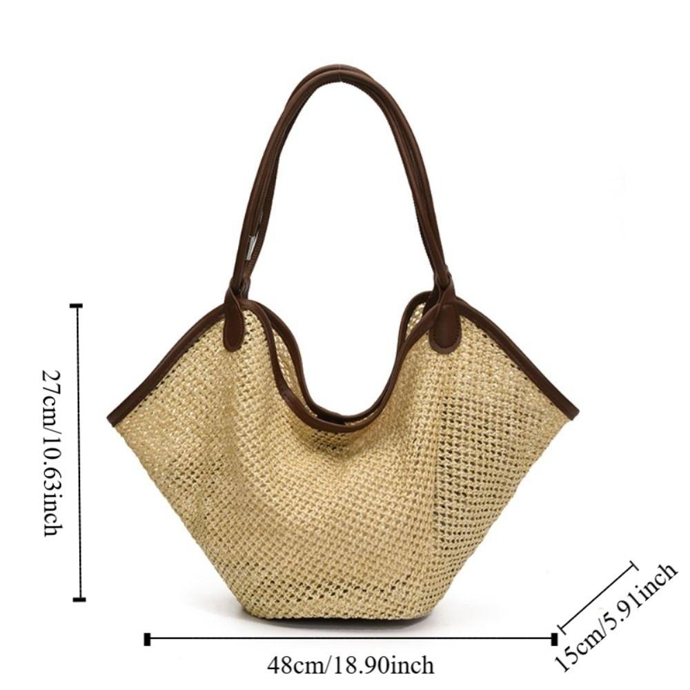 Hollow Out Bohemian Beach Bag Parent Shoulder Bag Hollow Shoulder Bag Straw Woven Bag  Streetwear