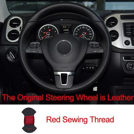 Sewing Car Steering Wheel Cover Volant Funda Volante For Volkswagen VW Gol Tiguan Passat B7 Passat CC Touran Jetta Mk6 Non-slip