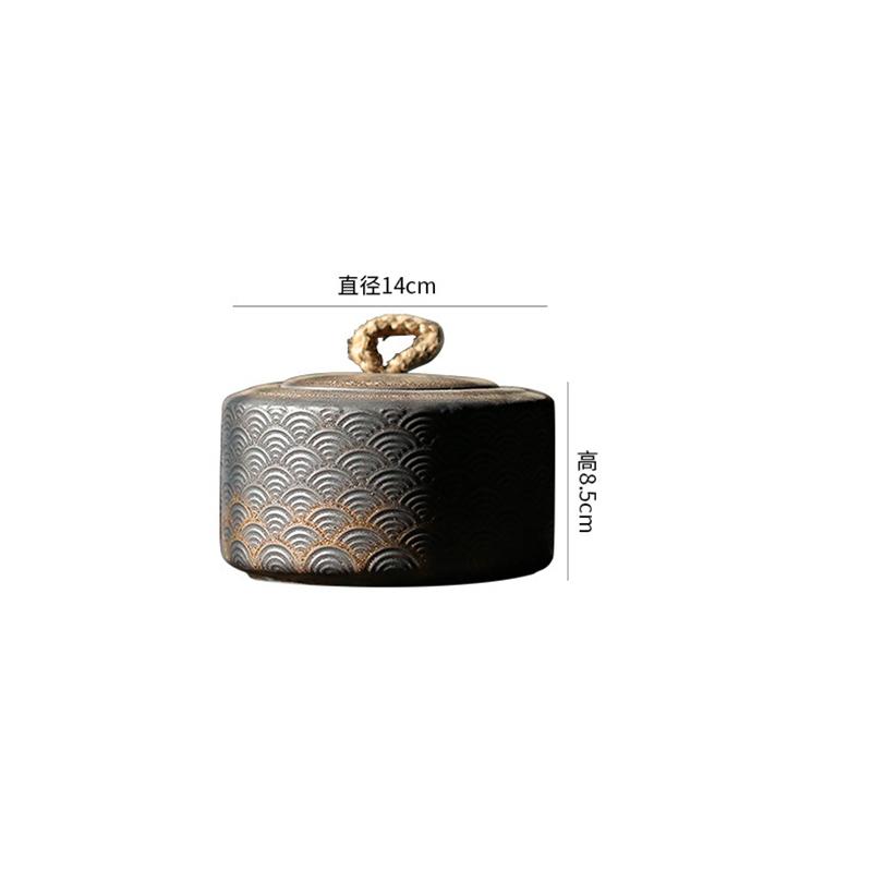 Vintage Gilt Ceramic Storage Jar Moisture-proof Sealed Jar Household Coffee Bean Tea Storage Box Container Desktop Ornament Home
