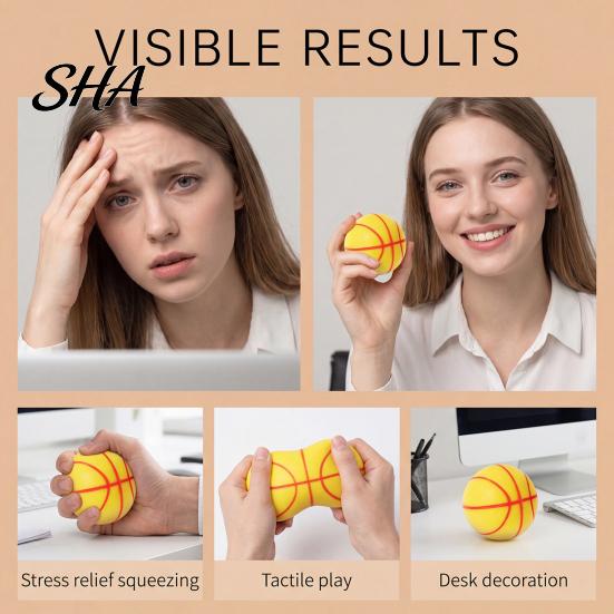 Stress Management Tool Soccer Basketball Ball, TPR Fidget Squeeze Toy for Adults Hand Therapy Kids, Soft Decompression Anxiety Relief, Party Birthday
