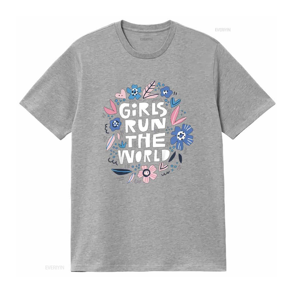 Girls Run The World T Shirt For Women And Kids vintage Washed Versatile homme Comfortable Stretched Soft Top For Everyday Wear