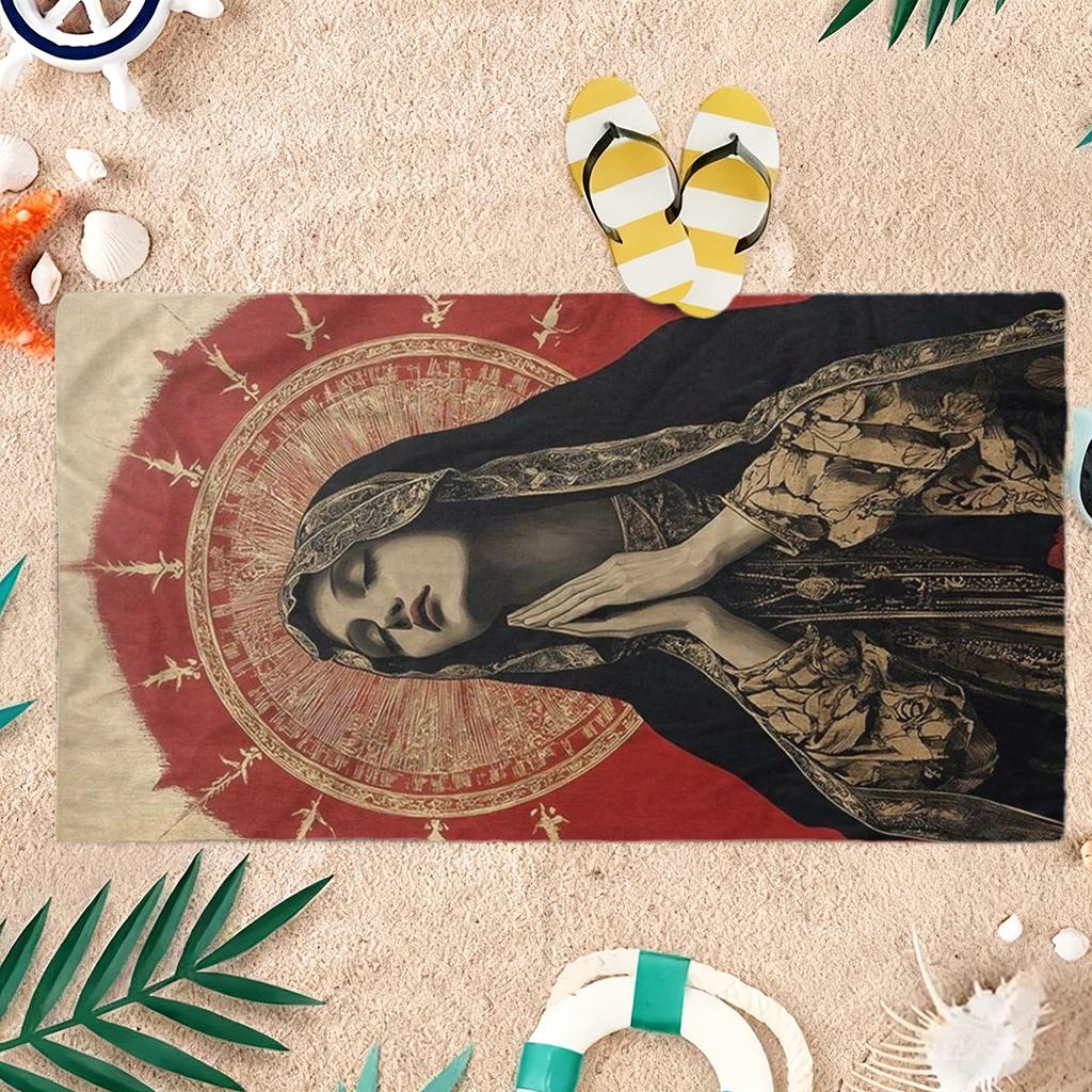 1pc Goddess's Prayer Beach Towel Quick-Drying Towel For Beach Pool Sport Yoga Gym Home Towel Gift for Friends Sand Free Towel