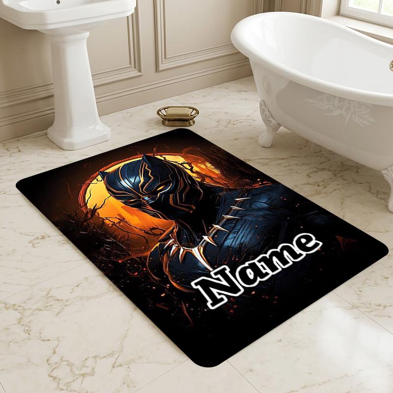 Personalized Name Superhero Power Living Room Non-Slip Area Rug Soft Carpet for Bedroom Playroom Sofa Office Home Decor Doormat