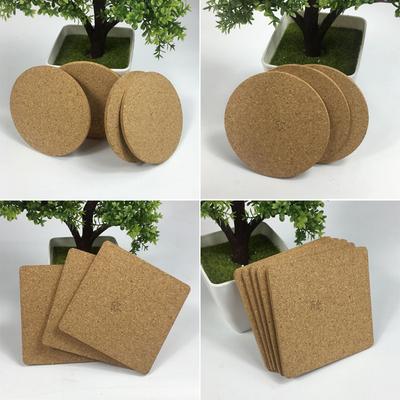 Korkuntersetzer Praktische Runde Quadratische Form Dia 9Cm 10Cm Schlicht Natur Wein Getränk Tee Kaffee Untersetzer Für Zuhause Büro Küche