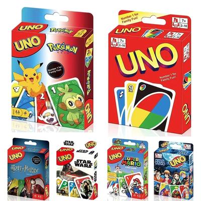 UNO FLIP!  Board Game Anime Cartoon Mario Figure Pattern Family Funny Entertainment One Piece Uno Cards Games Xmas Gifts