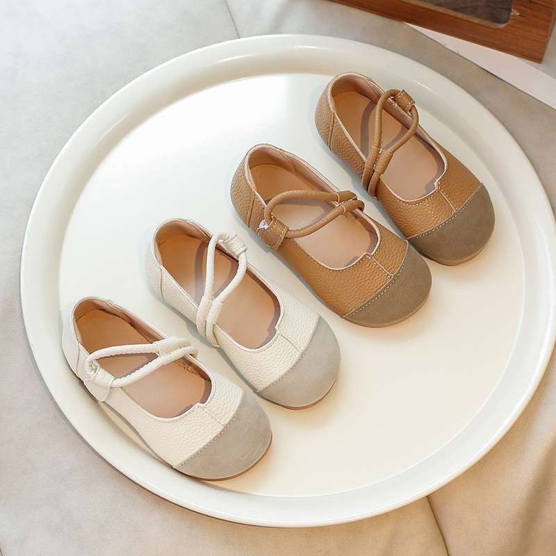 Girls' leather shoes 2025 spring and autumn new children's shoes little girl princess shoes soft-soled Doudou shoes baby single shoes trend