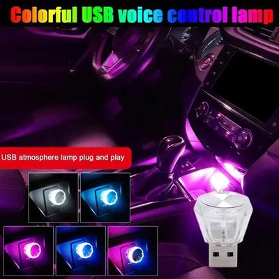 New USB Light Multicolor Gradient & Flashing Car Ambient Light Plug and Play Mini LED Atmosphere Lamp for Vehicles Home Laptop