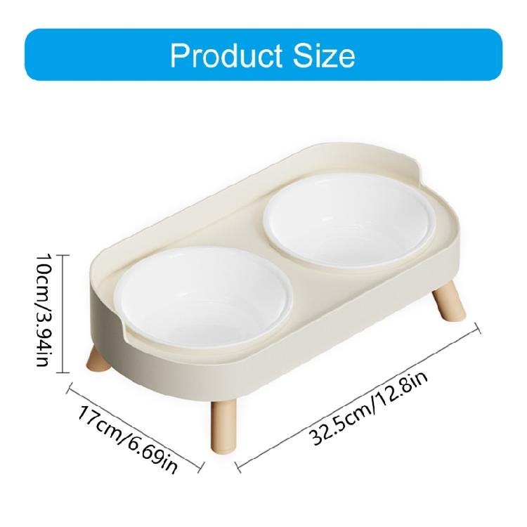 Ergonomic Height Cats Dog Pet Feeders With Double Bowls Splash Resistant Shield And Stable Base For Floor Protective