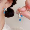 Small Fresh Fashionable Sweet Versatile Star and Moon Water Drop Earrings Exquisite Light Luxury High Sense Earrings Women