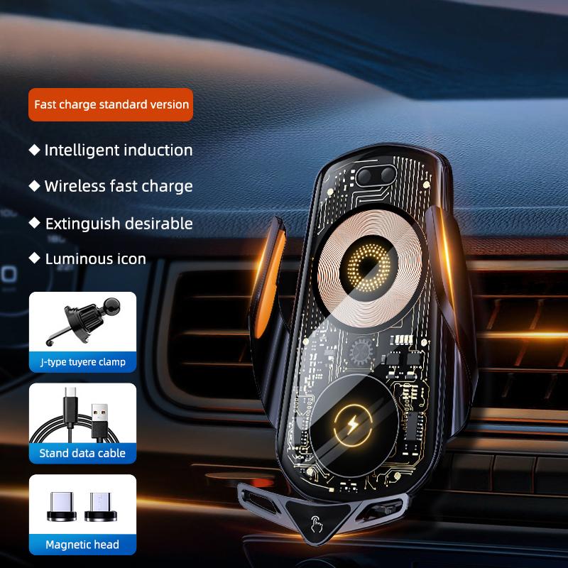 

C19 Magnetic Phone Mount Car Air Vent Phone Holder Wireless Charger Silver