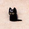 "Loading" Loading Black Cat Enamel Pin Metal Multifunctional Cat Brooch Unique Lapel Pins Cute Brooch Pin Clothing Accessories
