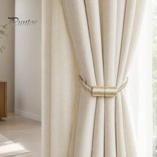 Curtain Ties Magnetic Tiebacks, Modern Simple Rope Tie Backs, Heavy Duty Magnets Decorative Drapes Weave Holdbacks for Home Bedroom Office Wall Damage