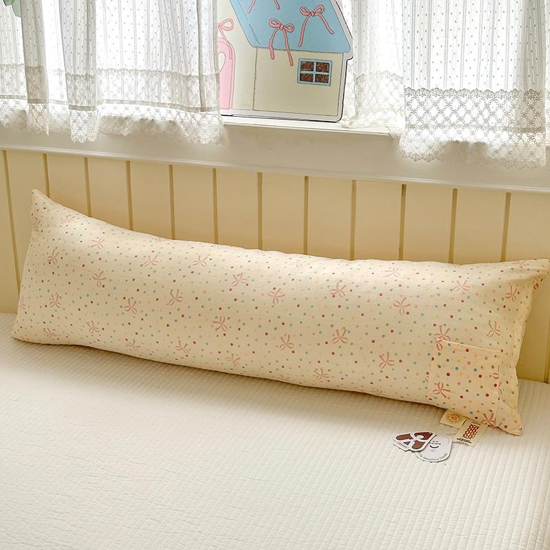 Cartoon Print Pregnant Women Side Sleeper Leg Clamp Pillow Cute Long Body Pillow with Phone Pocket for Sofa Backrest Kids Room Cushion with Core
