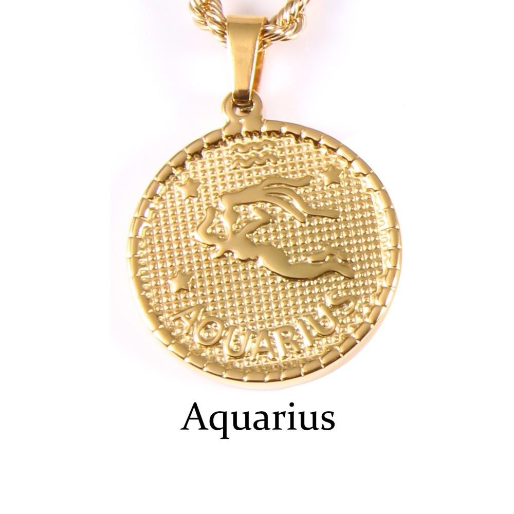 12 Constellation Zodiac Sign Necklace Steel Bag Pendant Charms  DIY Jewelry Making