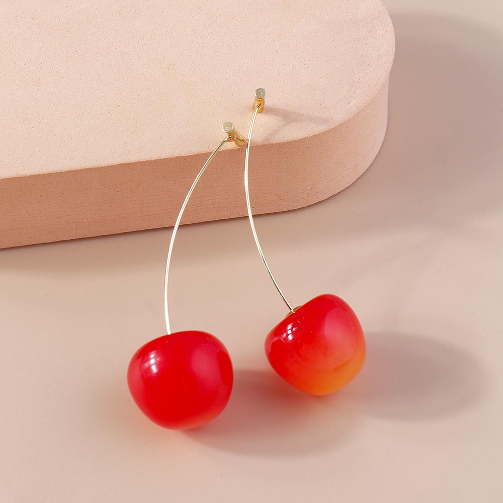 Cute Crystal Cherry Earrings for Women Girls Simulation Fruit Drop Earrings Party Holiday Jewelry Gifts