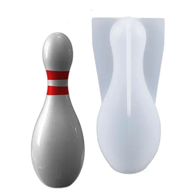 Bowling Resin Creative Molds Kit DIY Crystal Epoxy Resin Bowling Ball Silicone Mold Family Plays Table Ornament Candle Mould