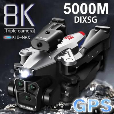 2024 Nový dron K10 MAX pro letecké fotografování Dron WIFI pro vyhýbání se překážkám Tříkamerový dálkový ovladač Letadlo Optical Flow Quadcopter Dětská hračka Dárek