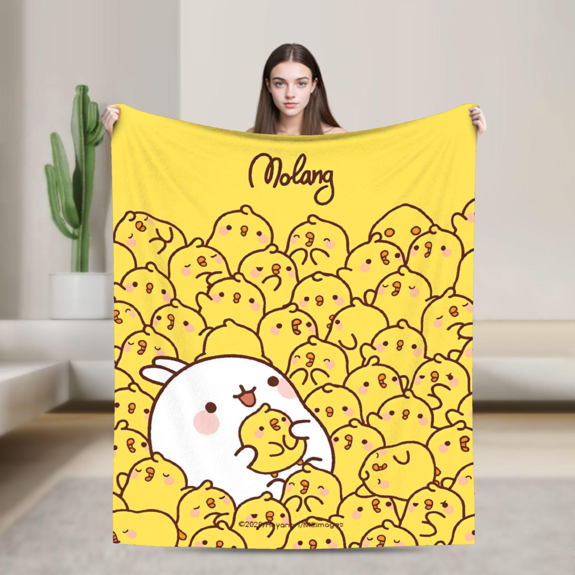 M-Molangs с Piupiu Качество одеяла Теплое Мягкое Плед Осеннее Путешествие Спальня Узор Покрывало 30x40in