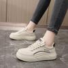 Board Shoes Women's 2025 Spring New Thick-soled Stepping On Shit Soft Leather with Skirt Versatile Super Fire Casual Little White Sports Shoes