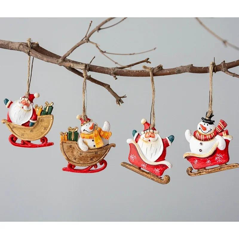 Weihnachtsanhänger aus Harz Weihnachtsbaumschmuck Anhänger Weihnachtsmann Foto kreativer Anhänger