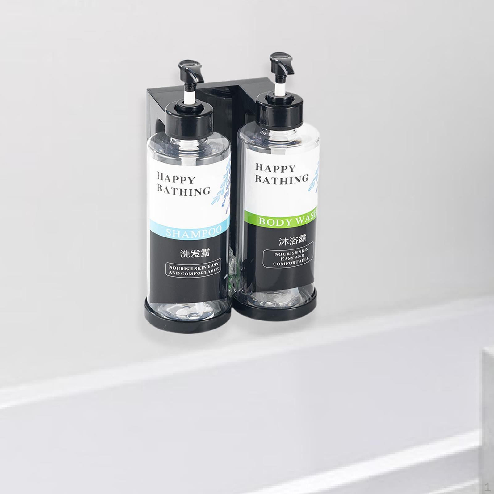 

Дозатор для мыла для ванной, настенное крепление для душа, без дрели, контейнер для шампуня для мытья рук, для 2 Slots Clear