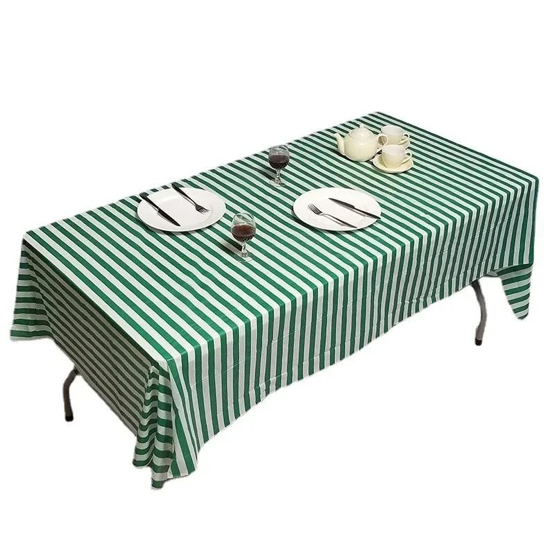 137*274Cm Disposable Tablecloth Plaid Stripe Wave Pattern Plastic Waterproof Oil-Proof Table Cover Christmas Party Picnic Mats