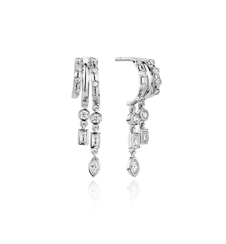 Fashion Jewelry 18K Gold Plated 925 Silver Earrings Piercing Jewelry 925 Sterling Silver Tassel Chain Stud Earrings for Women