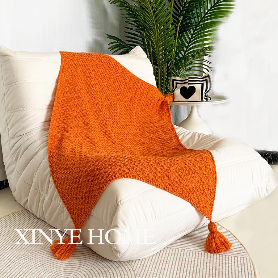 Nordic Style Tassel Wool Sofa Cover & Office Nap Blanket Shawl