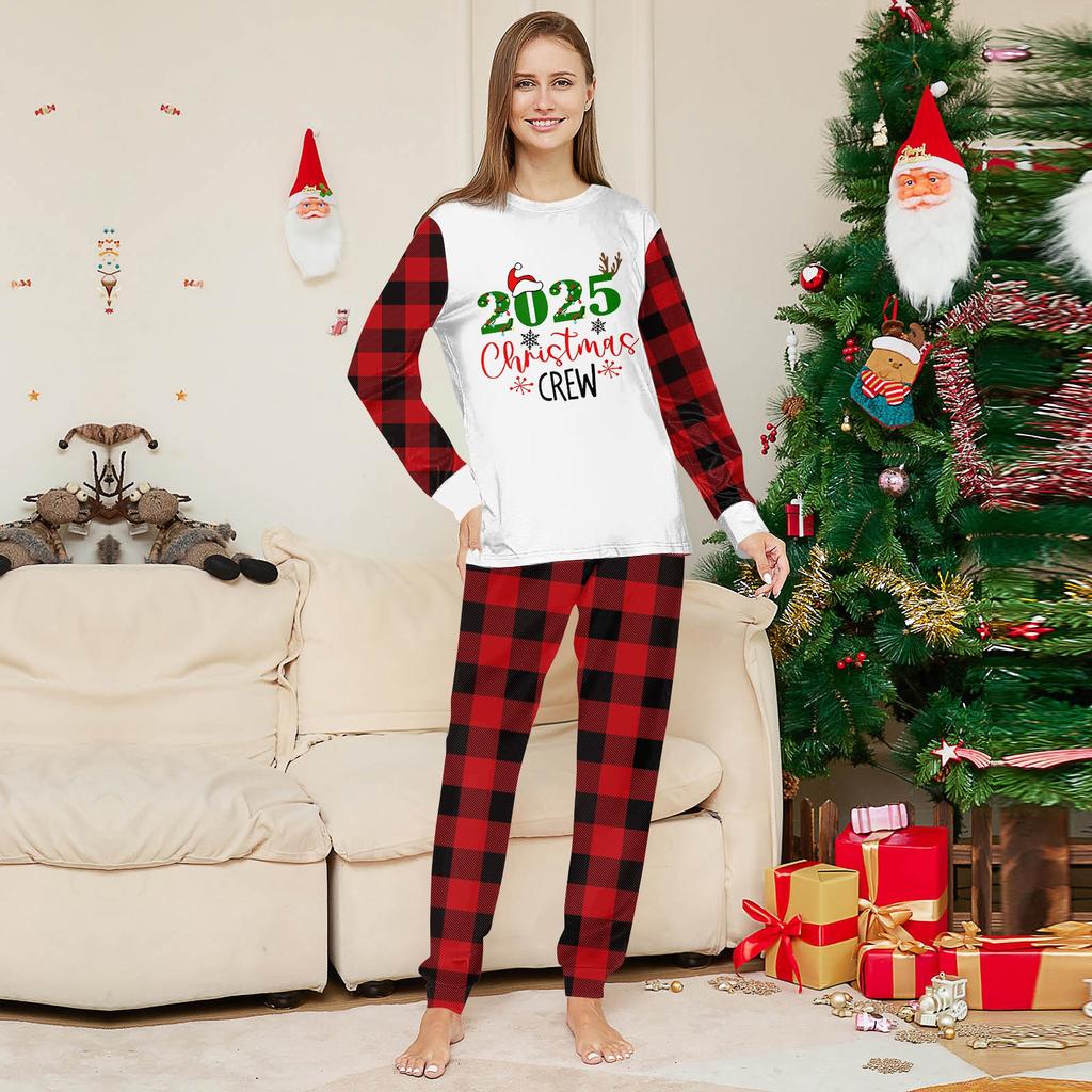 Christmas Family Matching Sets Pajamas, Loungewear Outfits,Family Matching Long Sleeve Tops+Pants Set