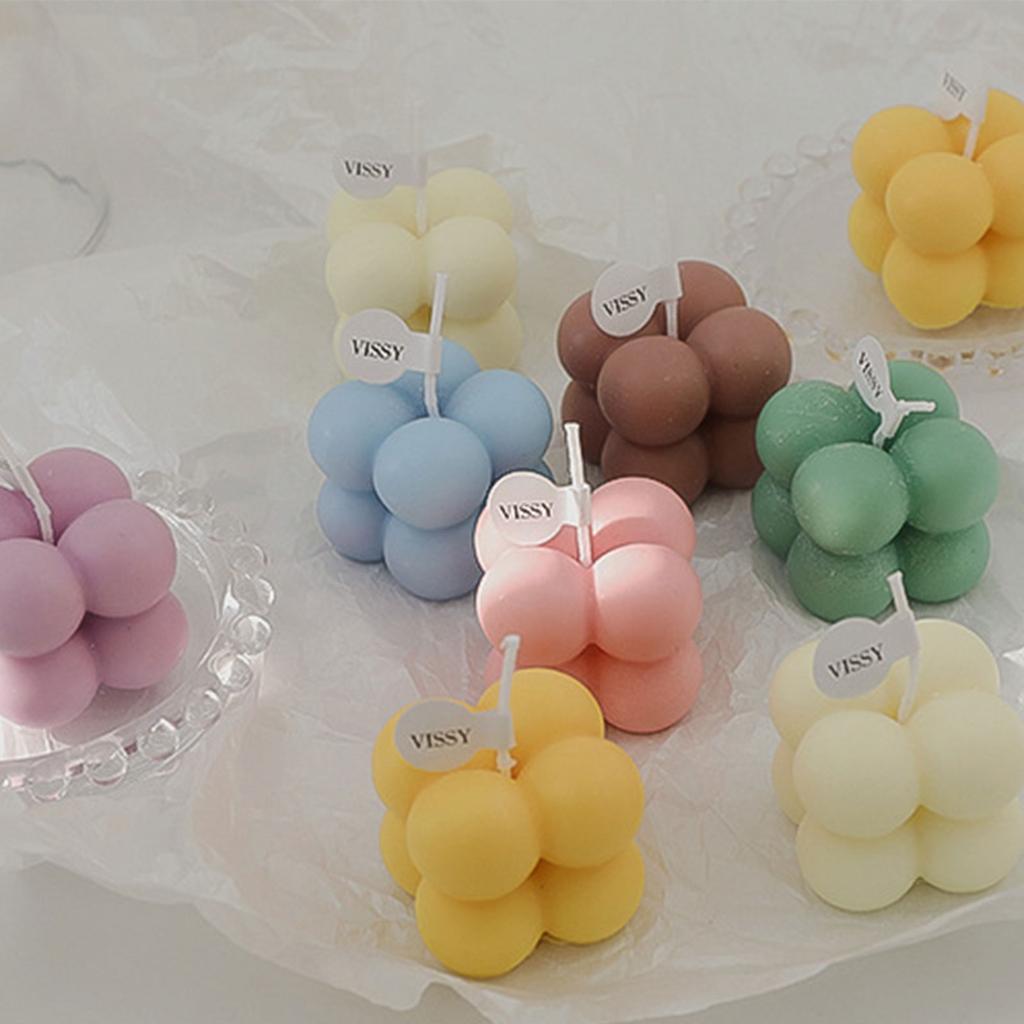 Pequena vela perfumada Mini cubo bolha em forma de velas de cera aromaterapia