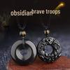 Obsidian Pixiu Pendant Necklace for Men and Women - Attract Wealth and Good Luck with Crystal Accessories